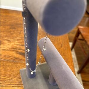 Elegant Sterling Silver Chain Necklace with Pearls